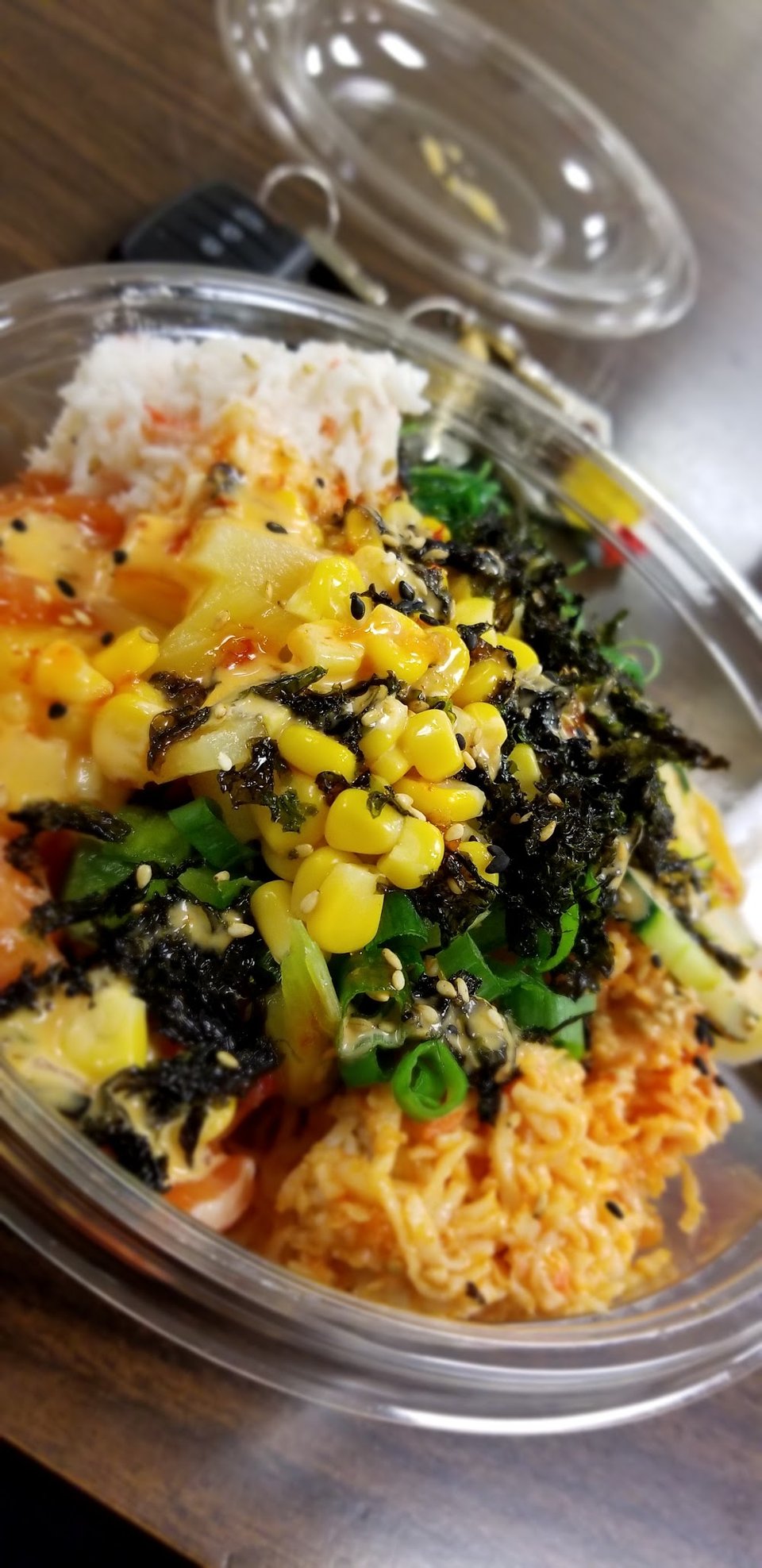 Drink options beside poke bowl choices